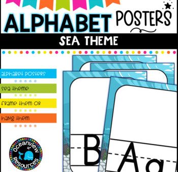 Sea Themed Alphabet Posters with no picture clues. For Cheap