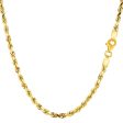 10k Yellow Solid Gold Diamond Cut Rope Chain Necklace, 2.75mm Supply