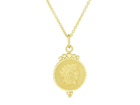 14k Yellow Gold Roman Coin Pendant Necklace, 18  Cheap