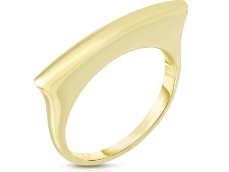 14k Yellow Gold Square Bar Ring, Size 7 Supply