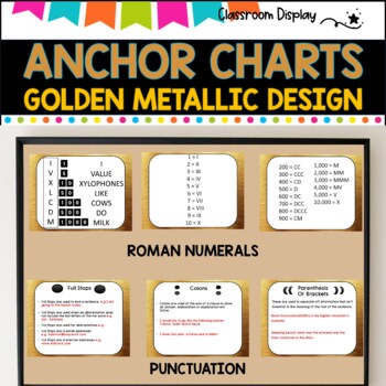 ANCHOR CHARTS I X, Roman Numerals, Continents, Punctuation | GOLD METAL DESIGN Supply