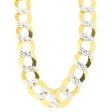 14k 2 Tone Yellow And White Gold Curb Chain Necklace, 12.2mm Online