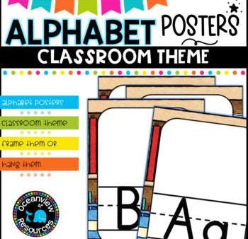 Classroom Themed Alphabet Posters with no picture clues. Cheap