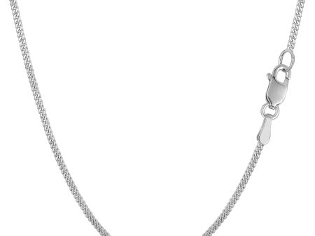 10k White Gold Gourmette Chain Necklace, 1.5mm Fashion