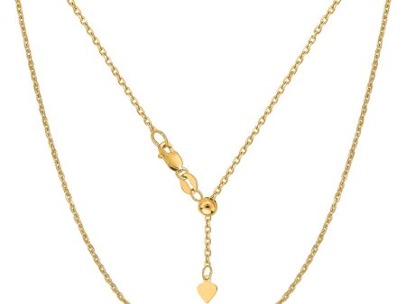 10k Yellow Gold Adjustable Cable Link Chain Necklace, 0.9mm, 22  Online Hot Sale