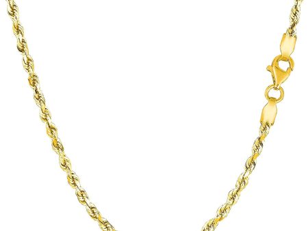 10K Yellow Gold Hollow Rope Chain Necklace, 1.6mm, 24  Online Sale