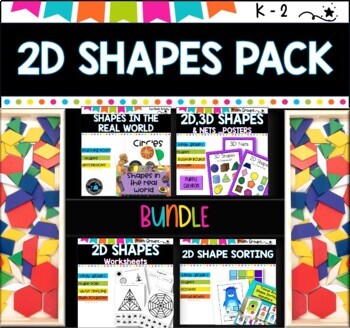 2D Shapes BUNDLE I Worksheets I Shape sorting I Posters Online Sale