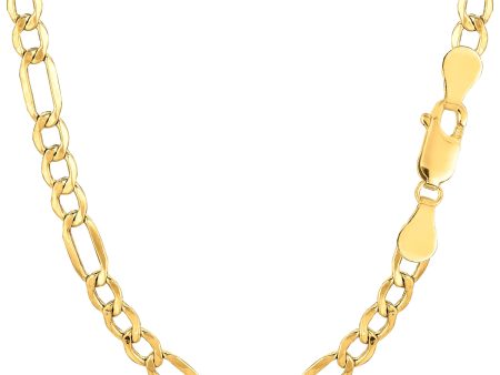 10k Yellow Gold Hollow Figaro Chain Necklace, 4.6mm Sale