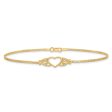 14k Real Yellow Gold High Polished Heart Charm Anklet, 10  on Sale