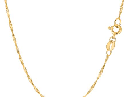 14k Yellow Gold Singapore Chain Necklace, 1.5mm For Discount