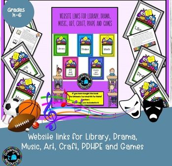 Website Links for Library, drama, music, art, craft, PDHPE and Games For Sale