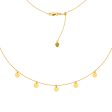 5 Dangle Mini Disc Choker 14k Gold Necklace, 16  Adjustable on Sale