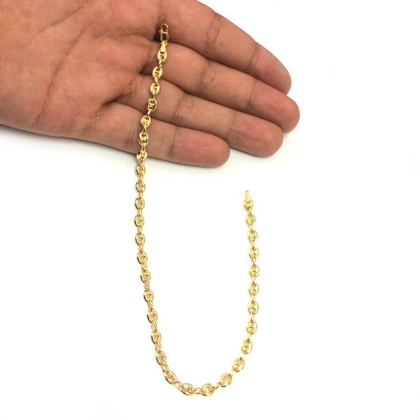 14K Yellow Gold Mariner Chain Anklet Bracelet, 10  Supply