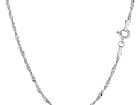 14k White Gold Singapore Chain Necklace, 1.7mm Supply