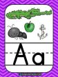 Alphabet cards with Pictures Classroom Decor- Purple Chevron Online