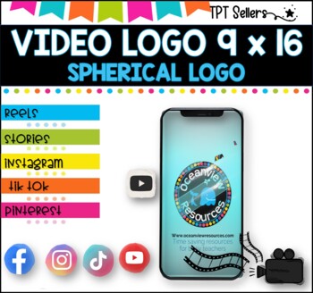 VIDEO LOGO - VERTICAL  9 x 16 for Social Media and Pinterest ISpherical Logo Cheap